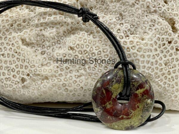 Unisex Natural Dragon Blood Jasper Gemstone necklace