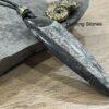 Stunning Orthoceras Fossil and Hematite necklace 6.5cm Genuine Leather