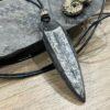 Stunning Orthoceras Fossil and Hematite necklace 6.5cm Genuine Leather