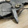 Stunning Orthoceras Fossil and Hematite necklace 6.5cm Genuine Leather