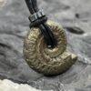 Stunning Ammonite Pyrite Fossil and Hematite necklace