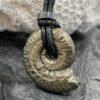 Stunning Ammonite Pyrite Fossil and Hematite necklace