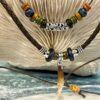 Unisex Wolf Tooth Brown Braided Double Layer Necklace