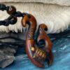 Unisex Tribal Maori Fish Hook Turtle Surfer Necklace - Happiness Strength Good Luck