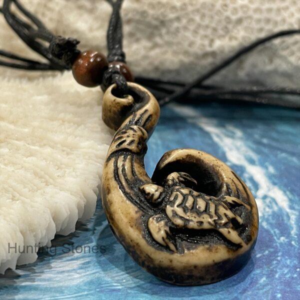 Unisex Tribal Maori Koru Turtle Surfer Necklace - Happiness Long Life Good Luck