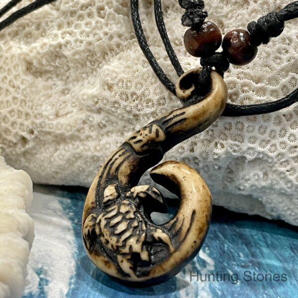 Unisex Tribal Maori Koru Turtle Surfer Necklace - Happiness Long Life Good Luck