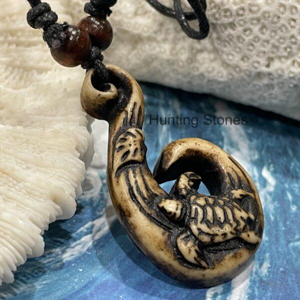 Unisex Tribal Maori Koru Turtle Surfer Necklace - Happiness Long Life Good Luck