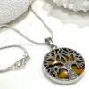 Tiger's Eye Tree of Life Natural Gemstone Necklace