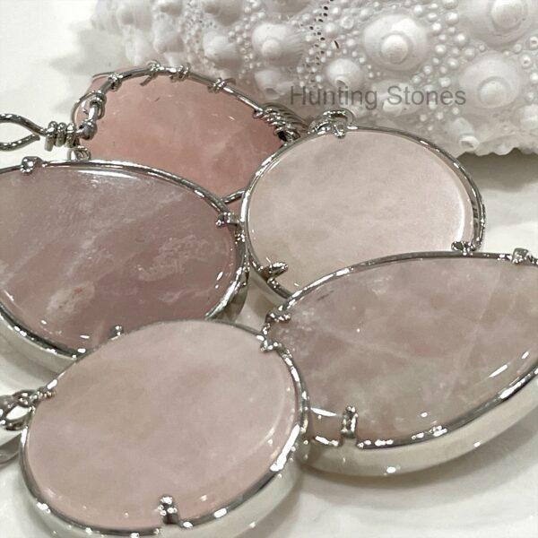 Rose Quartz Tree of Life Natural Crystal Necklace