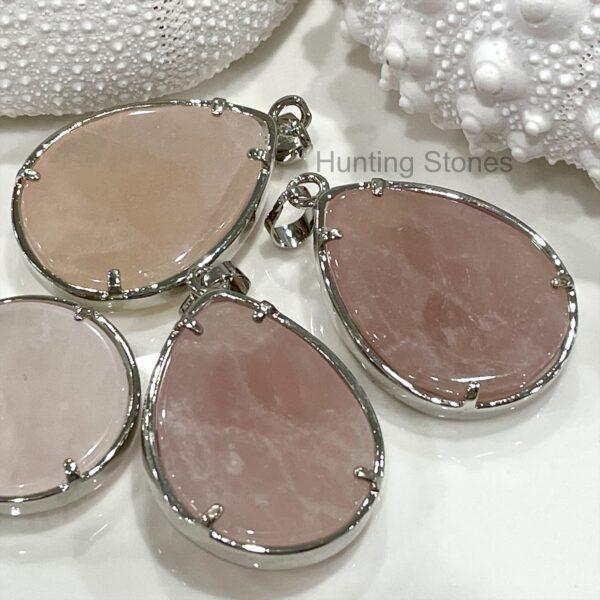 Rose Quartz Dragonfly Natural Crystal Necklace