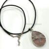 Rose Quartz Dragonfly Natural Crystal Leather Necklace