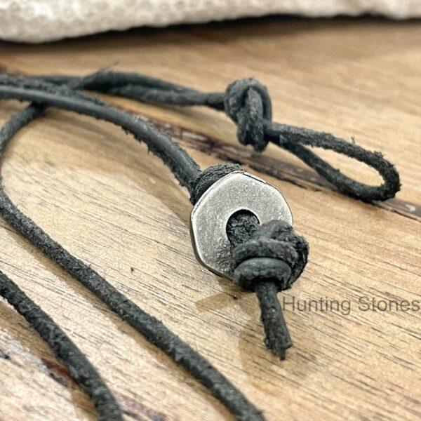 Unisex Metal Cross on Genuine leather necklace