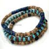 Unisex Natural Coconut Shell and Sea Sediment Imperial Jasper Bracelet Set