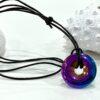 Unisex Titanium Rainbow Natural Hematite Gemstone Necklace