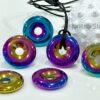 Unisex Titanium Rainbow Natural Hematite Gemstone Necklace