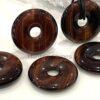 Unisex Natural Red Tigers Eye Gemstone Genuine Leather Necklace