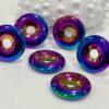 Unisex Titanium Rainbow Natural Hematite Gemstone Necklace