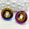 Unisex Titanium Rainbow Natural Hematite Gemstone Necklace