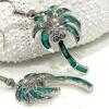 Stunning Green Fire Opal Palm Tree Earrings