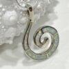 Stunning White Fire Opal Spiral Wave Necklace