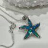 Beautiful Blue Fire Opal Starfish Necklace