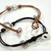 Genuine leather wrap pearl bracelet 7.5 inch 