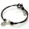 Genuine leather wrap pearl bracelet 7.5 inch 