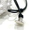 Genuine Leather Pearl Swirl Choker Necklace Black
