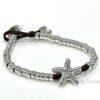 Genuine leather wrap Starfish bracelet 7.5 inch Dark Brown