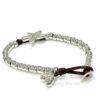Genuine leather wrap Starfish bracelet 7.5 inch Dark Brown