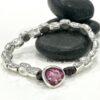 Beautiful Pink Glass Crystal Teardrop Bracelet
