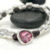 Beautiful Pink Glass Crystal Teardrop Bracelet