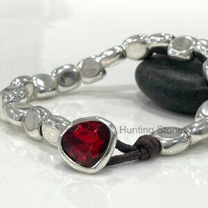 Beautiful Red Glass Crystal Teardrop Bracelet