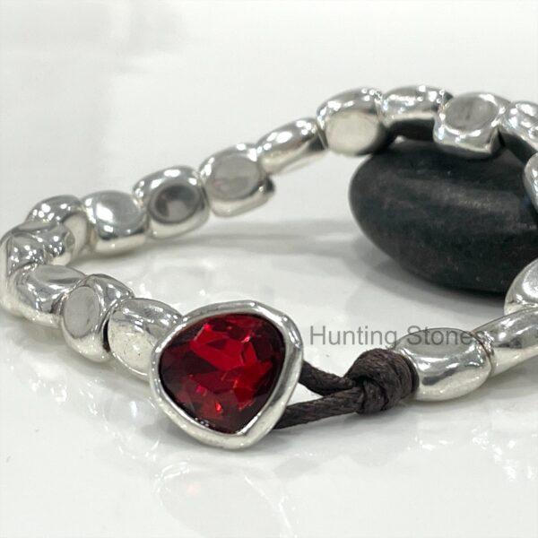 Beautiful Red Glass Crystal Teardrop Bracelet