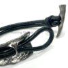 Unisex Genuine leather Hammered Metal Bracelet