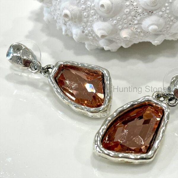 Stunning Warm Imperial Topaz Glass Crystal Drop Earrings
