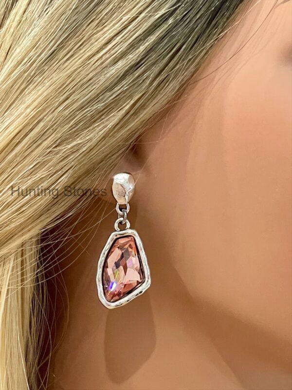 Stunning Warm Imperial Topaz Glass Crystal Drop Earrings