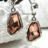Stunning Warm Imperial Topaz Glass Crystal Drop Earrings