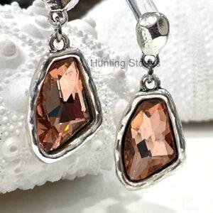 Stunning Warm Imperial Topaz Glass Crystal Drop Earrings