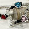 Beautiful Glass Crystal Teardrop Leather Bracelets 19cm