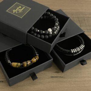 Hunting Stones Quality Black Gift Box (D) 10 x 10 x 3.5cm