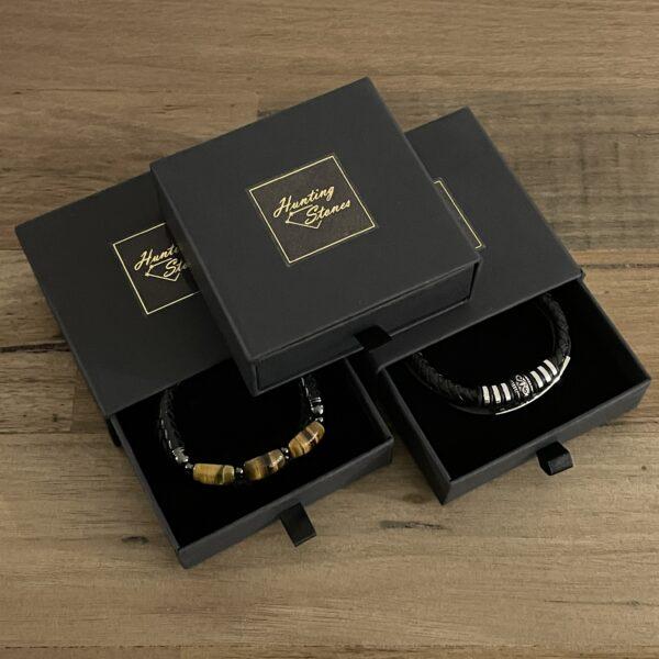 Hunting Stones Quality Black Gift Box (D) 10 x 10 x 3.5cm