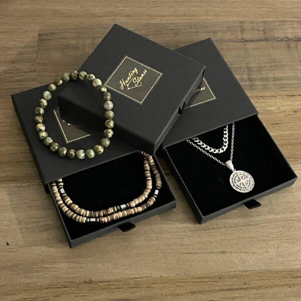 Hunting Stones Quality Black Gift Box (F) 10 x 10 x 2cm