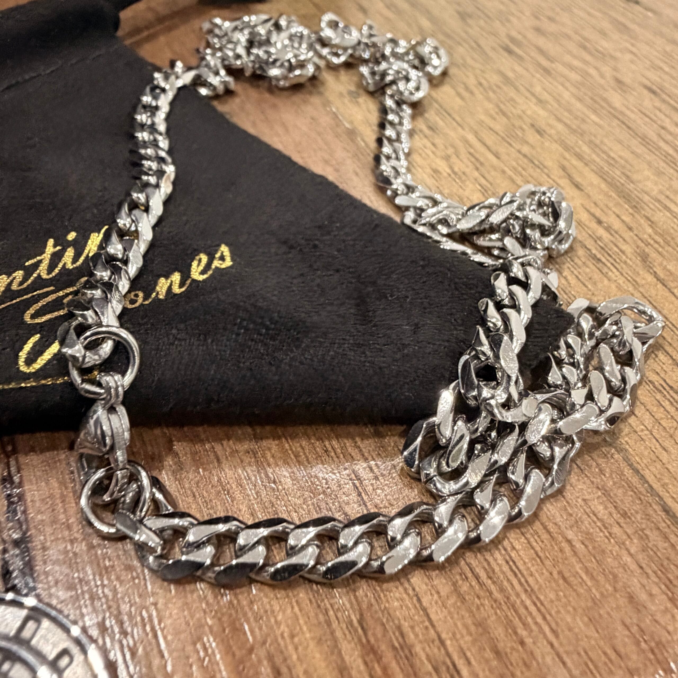 Men's Quality Stainless Steel Compass and Cuban Necklace Chain Set