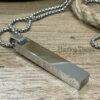 Men's Quality Stainless Steel Roman Numeral Bar Necklace