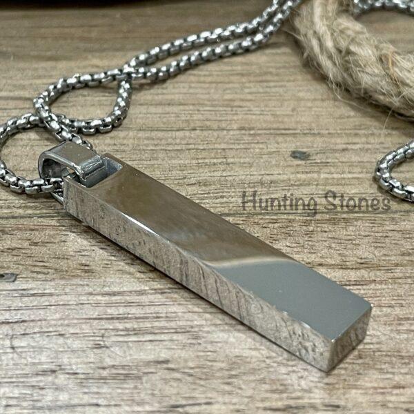Men's Quality Stainless Steel Roman Numeral Bar Necklace