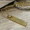 Men's Quality Stainless Steel Roman Numeral Bar Necklace