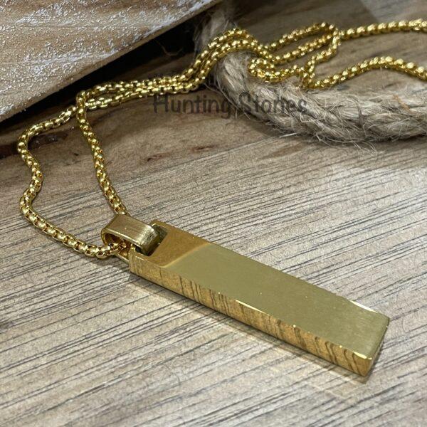 Men's Quality Stainless Steel Roman Numeral Bar Necklace