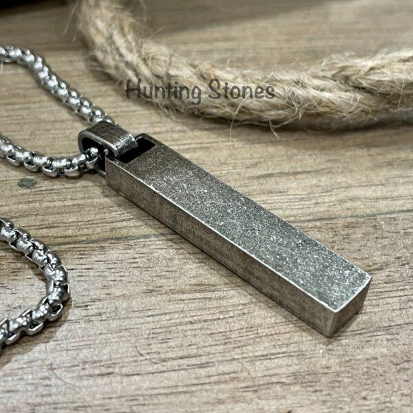 Men's Quality Stainless Steel Roman Numeral Bar Necklace