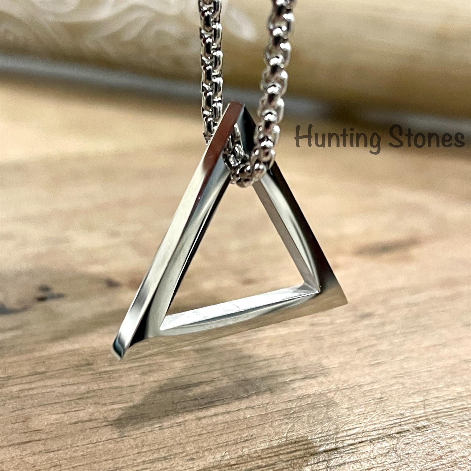 Men's Quality Stainless Steel Geometric Triangle and Square Necklace